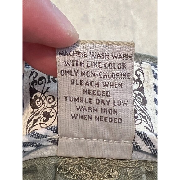 Ruff Hewn Womens 100% Cotton Pants Green Wide Leg Opening Pants RN 69016 Sz 8 - Picture 9 of 10